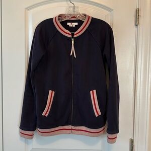 Navy Boden Sweatshirt Bomber Jacket